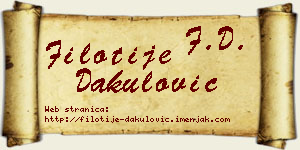 Filotije Dakulović vizit kartica